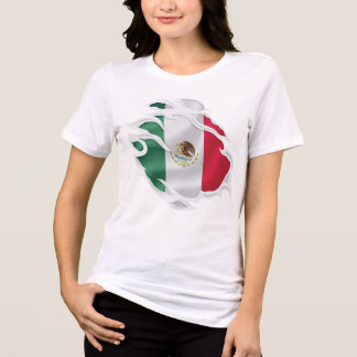 メキシコの破れた旗 クラシックラウンドステッカー トライブレンドTシャツ