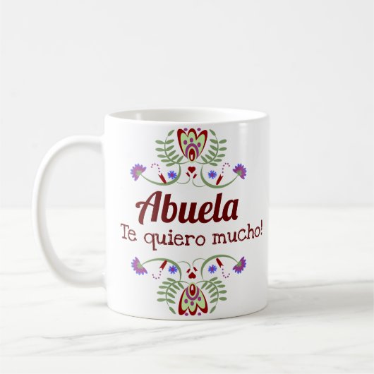 メキシコの祖父母へのフラワーギフト コーヒーマグカップ (左)