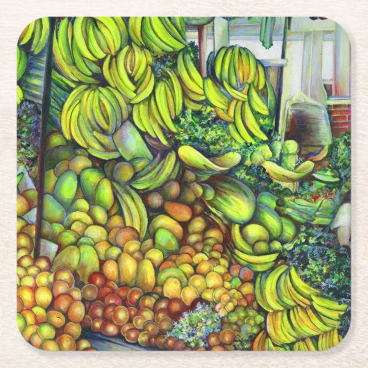 メキシコの端正で甘く、サイドポケットに スクエアペーパーコースター (正面)