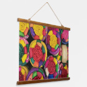 メキシコの籠箱 吊り下げ型タペストリー (傾斜あり)