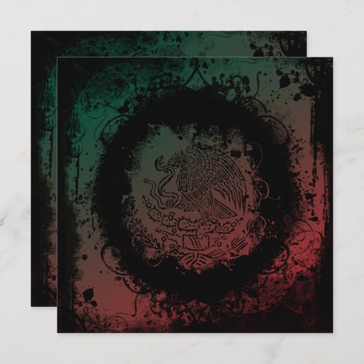 メキシコの紋章グランジCinco de Mayo 招待状 (正面/裏面)