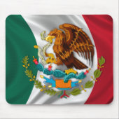 メキシコの紋章付き外衣の旗 マウスパッド (正面)