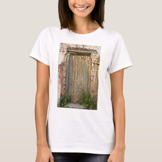 メキシコの素朴な木の戸口 Tシャツ (正面)