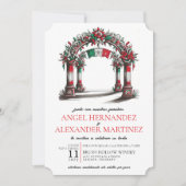 メキシコの結婚式のお祝い 招待状 (正面)