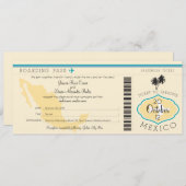 メキシコの結婚式招待状への搭乗券 招待状 (正面/裏面)