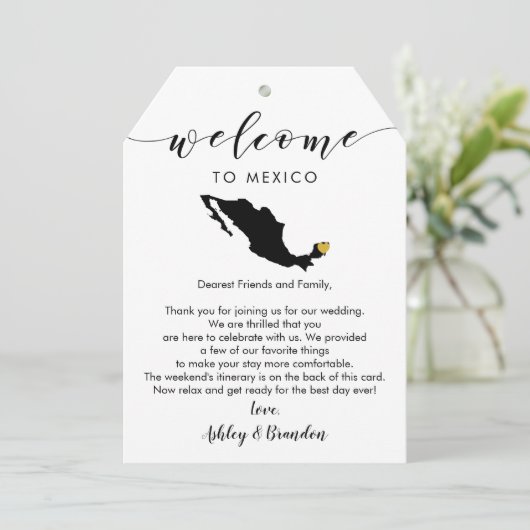 メキシコの結婚歓迎ラベルの旅程 (スタンド正面)