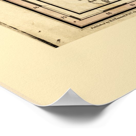 メキシコの統一された州の地図（1826年） ポスター (角)