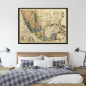 メキシコの統一された州の地図（1847年） キャンバスプリント (インサイチュ (寝室))