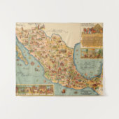 メキシコの絵解き地図 タペストリー (正面(横))