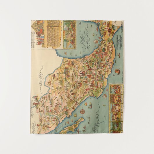 メキシコの絵解き地図 タペストリー (正面)