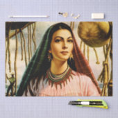 メキシコの美しいカレンダーガールオン魚釣りボート 薄葉紙 (クラフト)