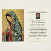 メキシコの聖母グアダルーペ スペイン語 葬儀の祈り (正面&裏面)