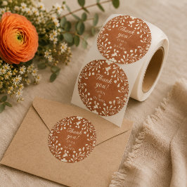 メキシコの花のテラコッタ ウェディングサンクスギフト ラウンドシール