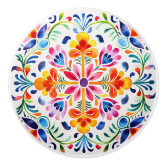 メキシコの花のデザインセラミックノブ セラミックノブ