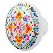 メキシコの花のデザインセラミックノブ セラミックノブ (右)