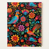 メキシコの花のパターンのスクリプト名レシピ プランナー手帳 (裏面)