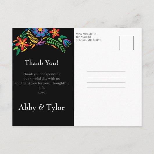 メキシコの花の写真ありがとうはがき ポストカード (裏面)