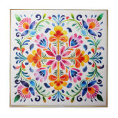 メキシコの花アートセラミックタイル タイル (正面)