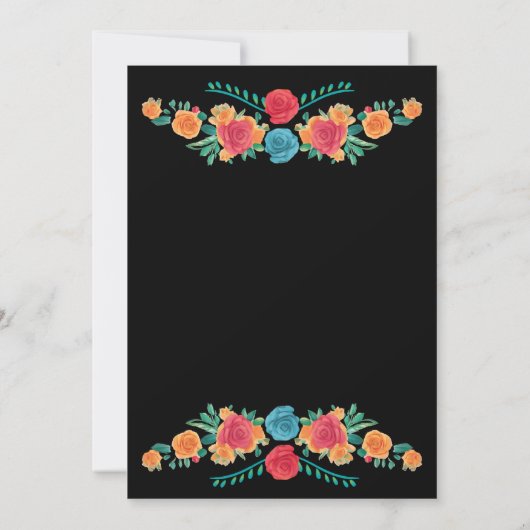 メキシコの花ドリンクブライダルシャワー 招待状 (裏面)