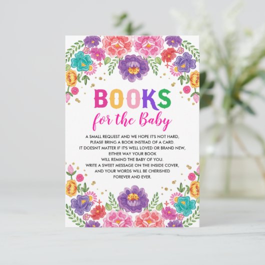 メキシコの花フェスタ赤ちゃんシャワーベビーE用ブック エンクロージャーカード (スタンド正面)