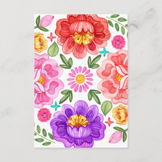 メキシコの花フェスタ赤ちゃんシャワーベビーE用ブック エンクロージャーカード (裏面)