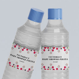 メキシコの花ベビーシャワーフェスタ ペットボトルラベル