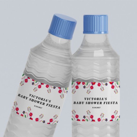 メキシコの花ベビーシャワーフェスタ ペットボトルラベル
