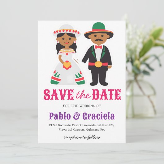 メキシコの花メキシコ日付保存 招待状