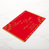 メキシコの花模様はプレスされたフォイルInviの日付を保存 箔招待状 (回転した状態)