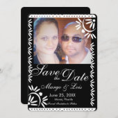 メキシコの花模様パペル・ピカド日付を保存 招待状 (正面/裏面)