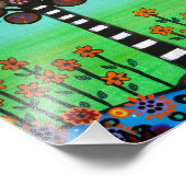 メキシコの花絵画の木 フォトプリント            (角)