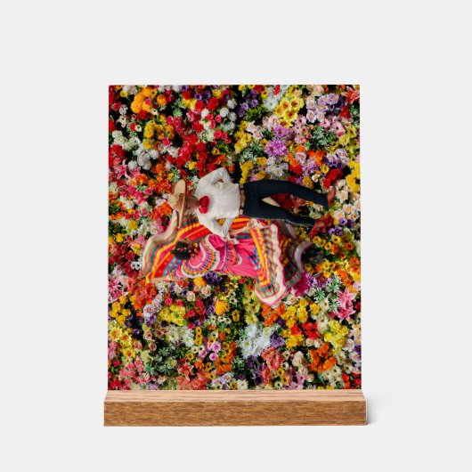 メキシコの花開く アクリルサイン (正面)