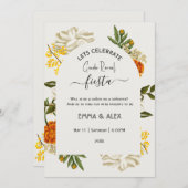  メキシコの花 シンコ デ マヨ 性別発表  招待状 (正面/裏面)