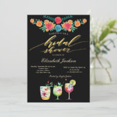 メキシコの花 ブライダルシャワー ドリンク 招待状 (スタンド正面)