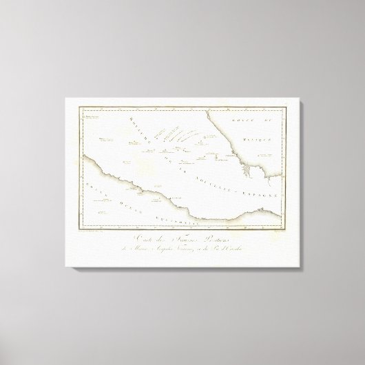 メキシコの虚偽位置地図 キャンバスプリント (正面)