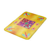 メキシコの装飾フイコール黄金と紫のアートパターン バスマット (アングル)