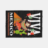 メキシコの誇り フラグ メキシコのルーツ ヘリテージ メキシコ フリースブランケット (正面(横))