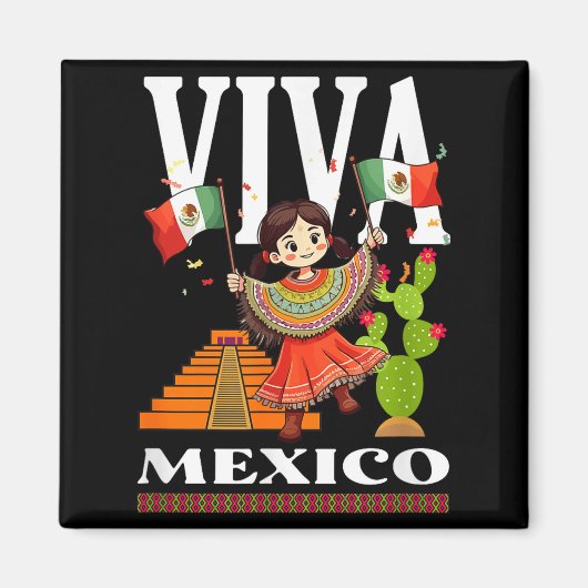 メキシコの誇り フラグ メキシコのルーツ 遺産 メキシコ マグネット (正面)