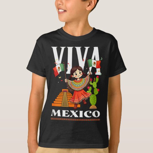 メキシコの誇り フラグ メキシコのルーツ 遺産 メキシコ Tシャツ (正面)