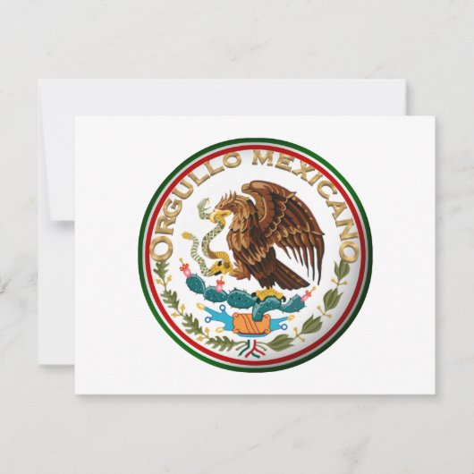 メキシコの誇り (メキシコ国旗の鷹) 招待状 (正面)