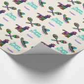 メキシコの誕生日またはフェスタのギフトラップパーソナライズ ラッピングペーパー (角)