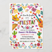 メキシコの誕生日パーティフェスタノシエスタ 招待状 (正面/裏面)