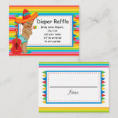 メキシコの赤ちゃんシャワーおむつラッフルインサート エンクロージャーカード (正面/裏面)