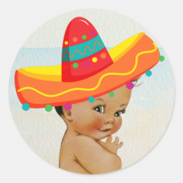 メキシコの赤ちゃんシャワーシール(ヴィンテージベビー) ラウンドシール
