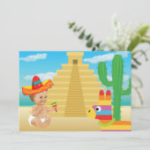 メキシコの赤ちゃんシャワー招待状とヴィンテージベビー 招待状 (スタンド正面)