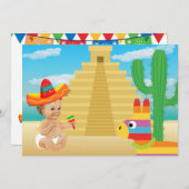 メキシコの赤ちゃんシャワー招待状とヴィンテージベビー 招待状 (正面/裏面)