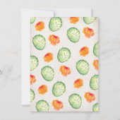 メキシコの赤ちゃんシャワー水の色サボテン招待状 招待状 (裏面)