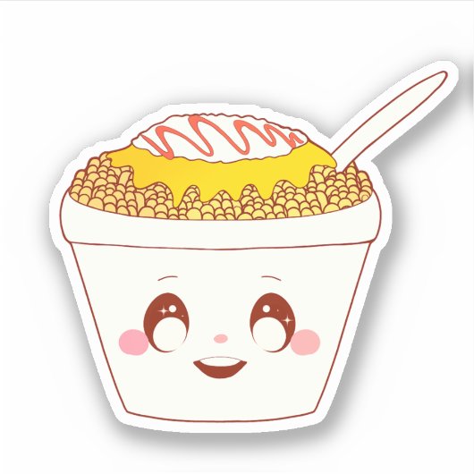 メキシコの通りはカップのトウモロコシを食べる シール (正面)