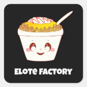 メキシコの通りはカップのトウモロコシを食べる スクエアシール (正面)