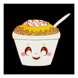 メキシコの通りは、カップ光沢のあるポスターでトウモロコシをエスキート ポスター